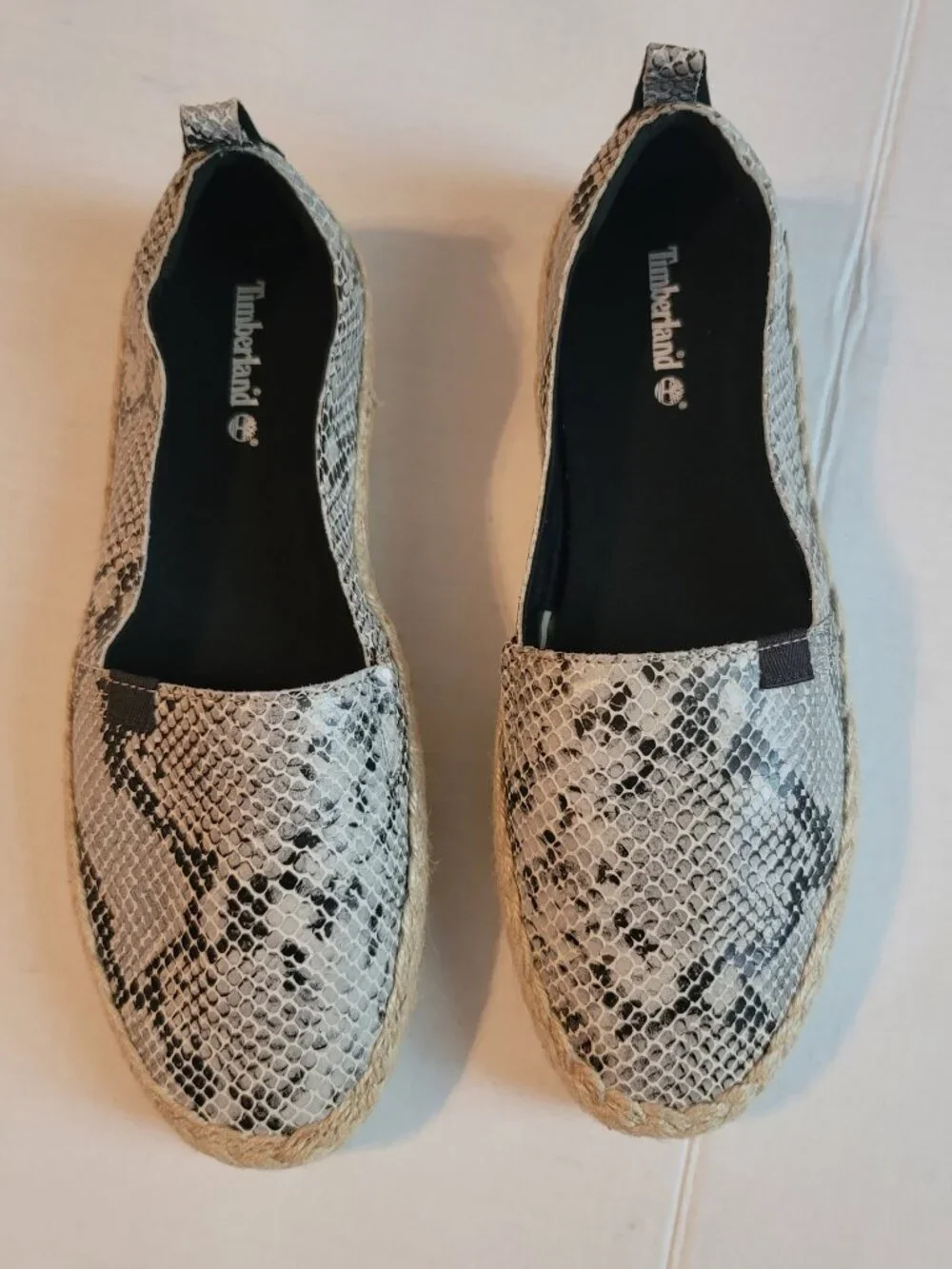 Timberland Women Slip-On Flats Size 8 Snakeskin Leather Espadrille Earthy Indie - Picture 5 of 13